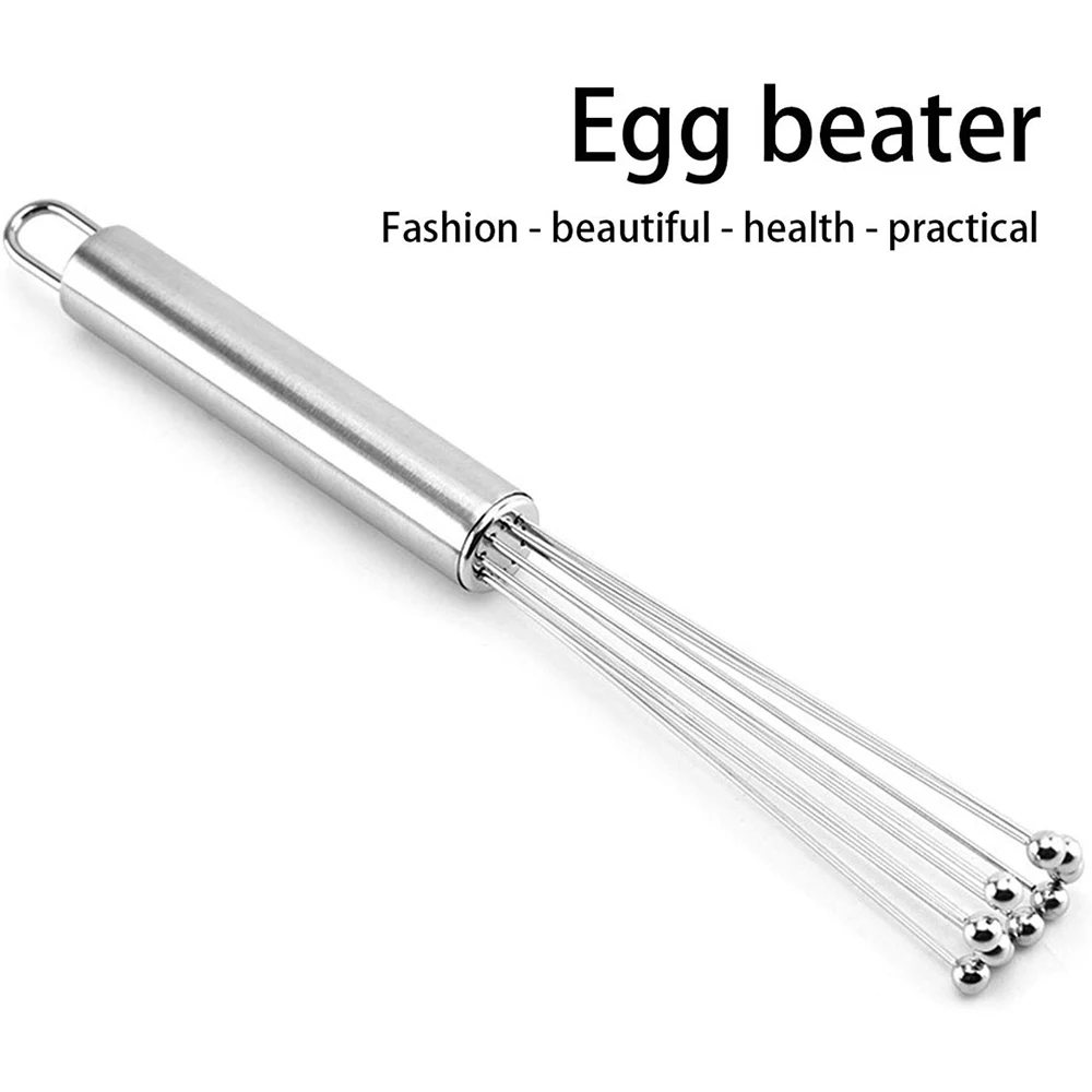 

Stainless Steel Whisk Mixing Flash with Beads Eggs Stirrer Milks Frother Beater Mixer Kitchen Tool for Mixing Beating EIG88