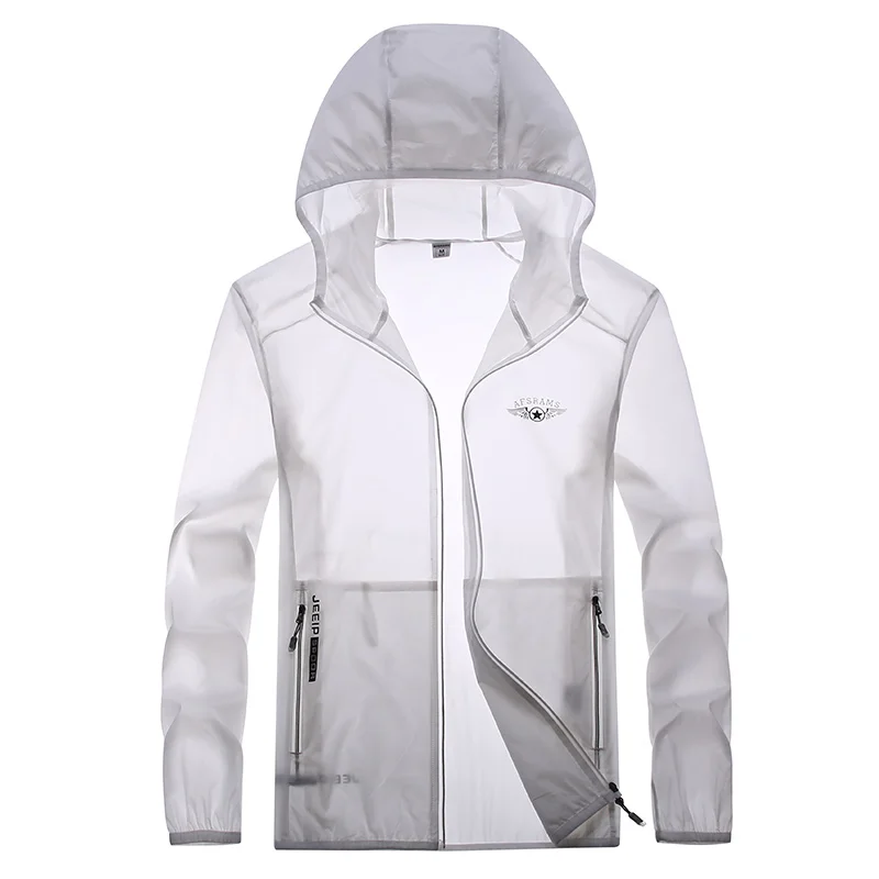 

Summer Jacket Super Thin Lightweight Anti-UV Skin Protection Functional Jackets Hooded Outerwear Travel Portable Windbreaker Men
