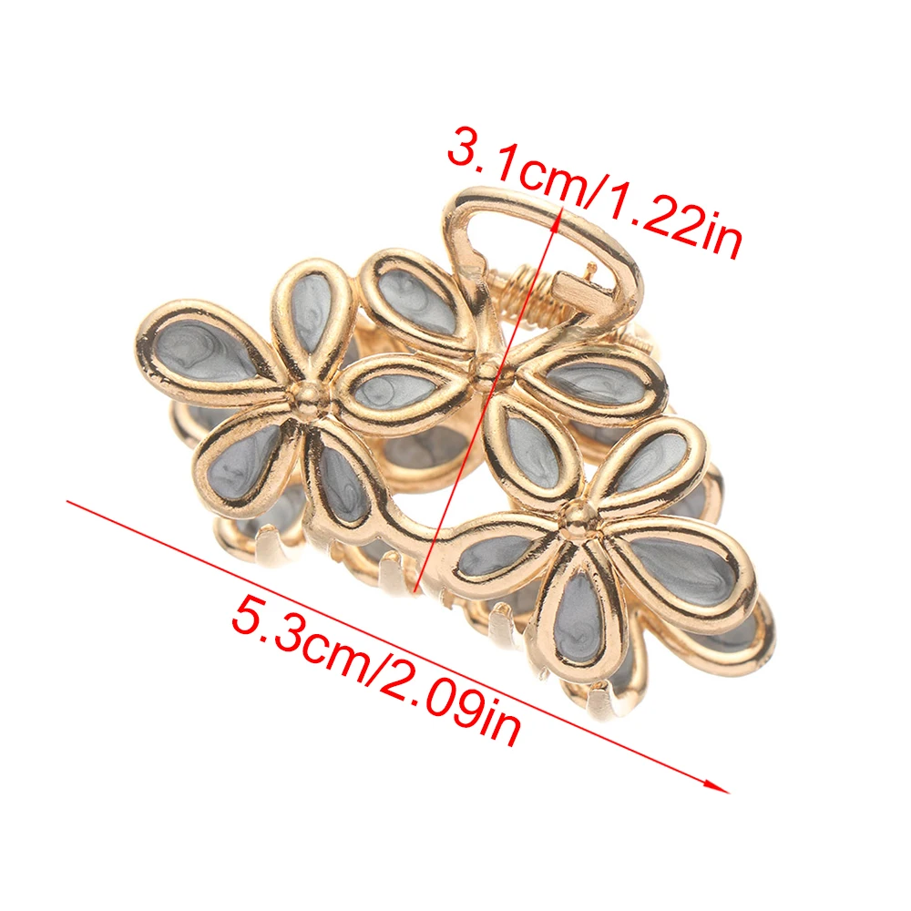 

1PC Women Flower Hair Claw Gorgeous Small Hair Clips Metal Hairpins Girl Headdress Ornament Styling Tools Hair Accessories