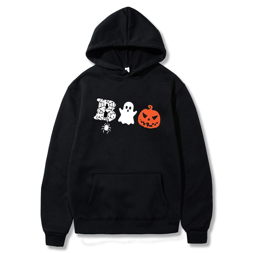 

Halloween All Hallow's Day Hoodie Women Casual Harajuku Clothes Kawaii Cartoon Print Autumn Winter Sweatshirts Female Streetwear