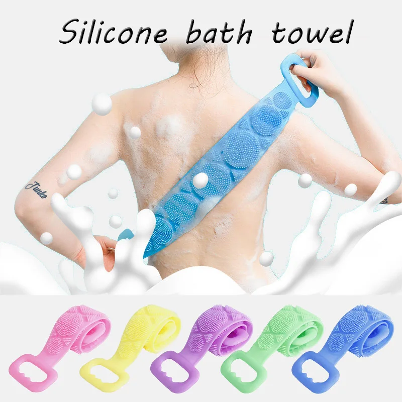 

Silicone Brushes Belt Towel Shower Bathroom Rubbing Back Mud Peeling Shower Scrubber Tool Clean Body Skin Care Dropshipping