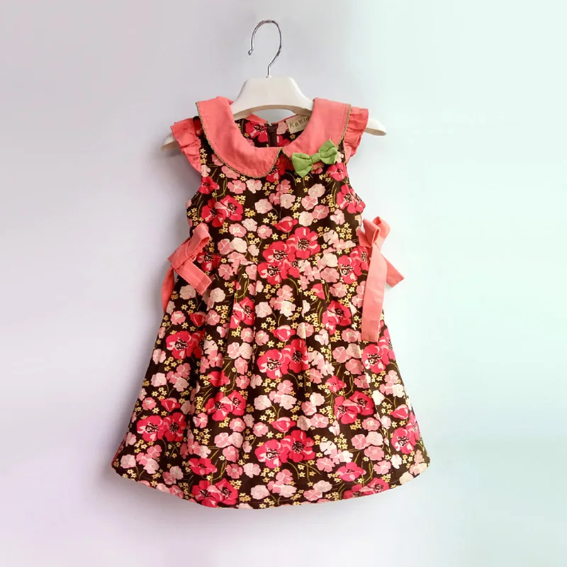 

Children's cotton corduroy floral dress winter girl dress kids spring autumn Christmas dresses for girls