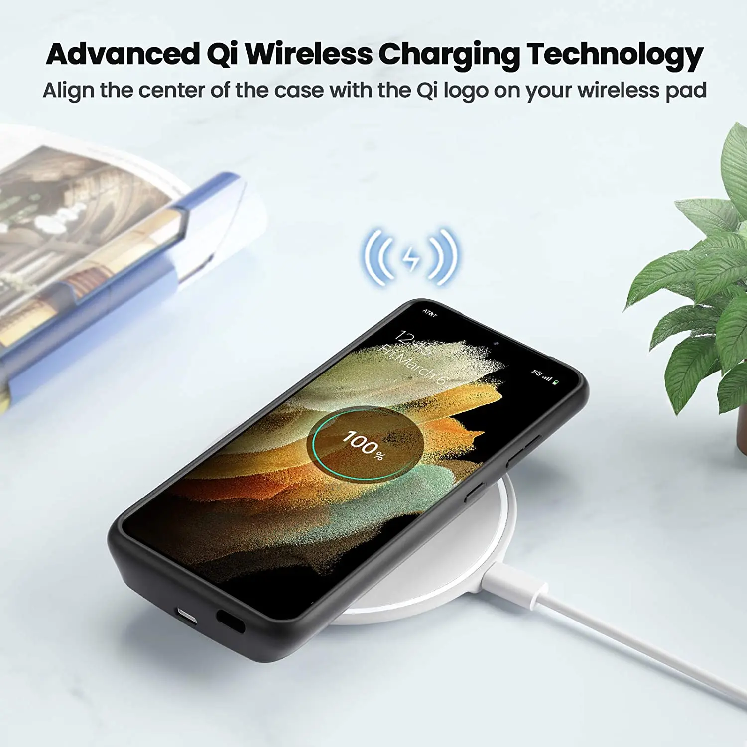 Чехол с аккумулятором NEWDERY для Galaxy S21 Ultra чехол беспроводной зарядкой Qi внешним 4700