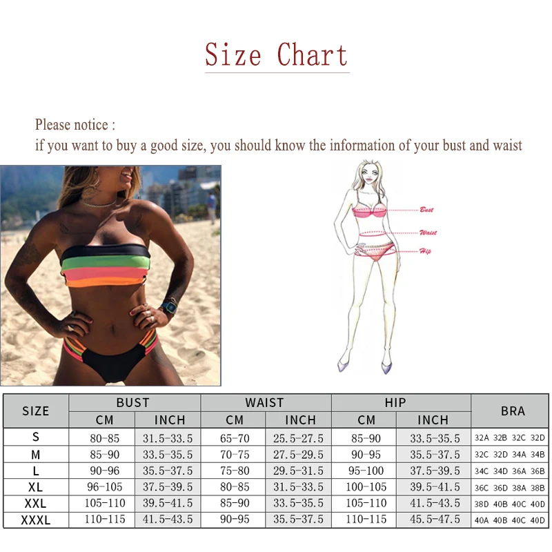 

Women Swimsuit Bikini Set New Arrival Plus Size Women Bandage Bathing Suit Female Swimwear Bikini Sets Striped Swim Beach Wear