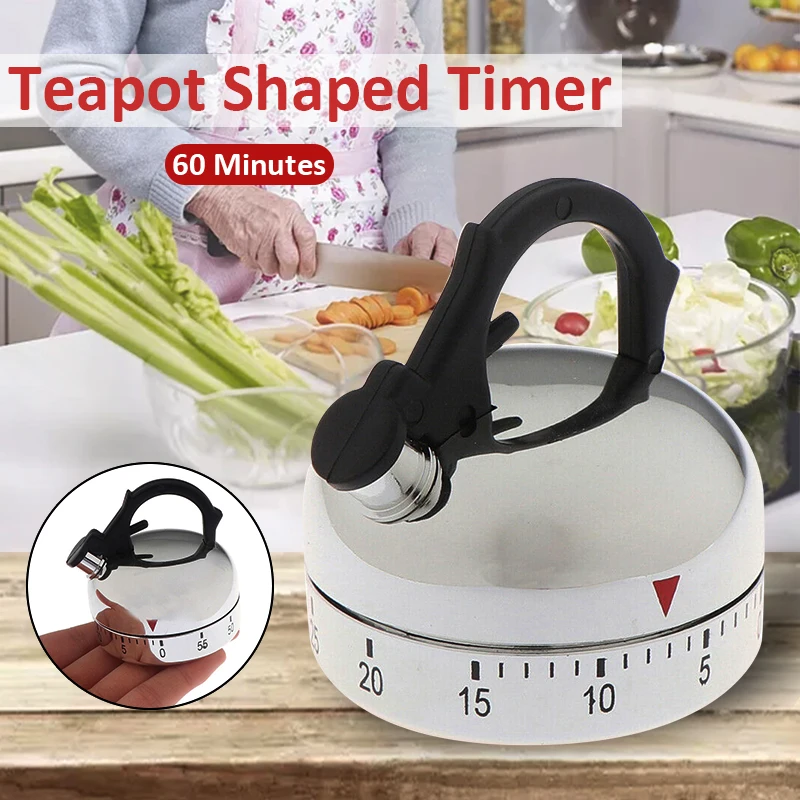 

60 минут чайник Таймер в форме механические часы отсчет таймер обратного отсчета сигнализации механический чайник Пособия по кулинарии нап...