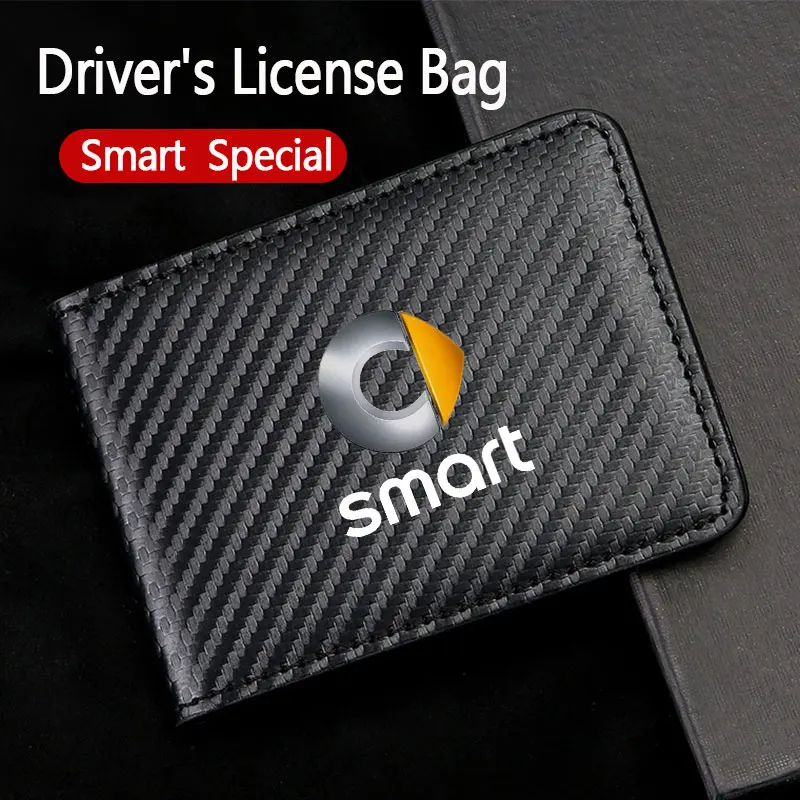 

Car Driving Cover Business ID Pass Candy Wallet Case Card Holder Driver License Holder For Smart 451 453 Fortwo Forfour