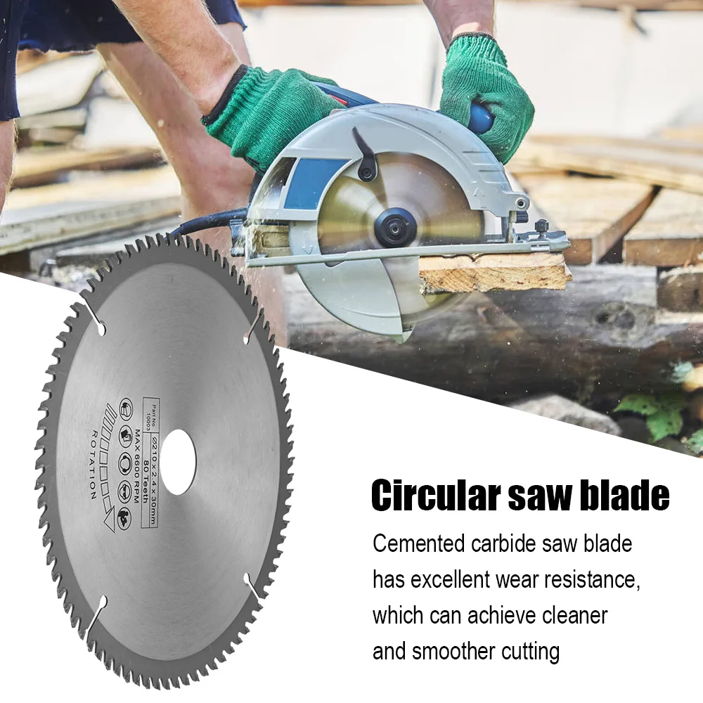 

Saw Blade 80 Teeth 210mm OD x ID 30mm Circular Saw Wood Cutting Blade Disc for Steel Aluminum Iron Wood Plastic