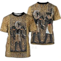 mysterious retro ancient house egypt totem 3d printed t shirt 2021 summer mens and womens harajuku short sleeves