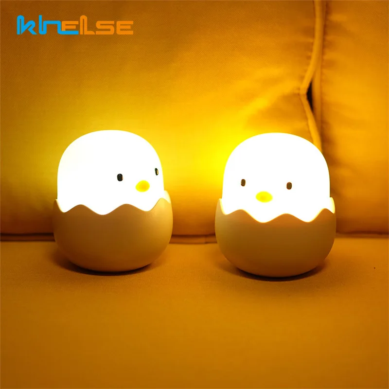 Креативное симпатичное яйцо силиконовый светодиодный ночник зарядка через usb