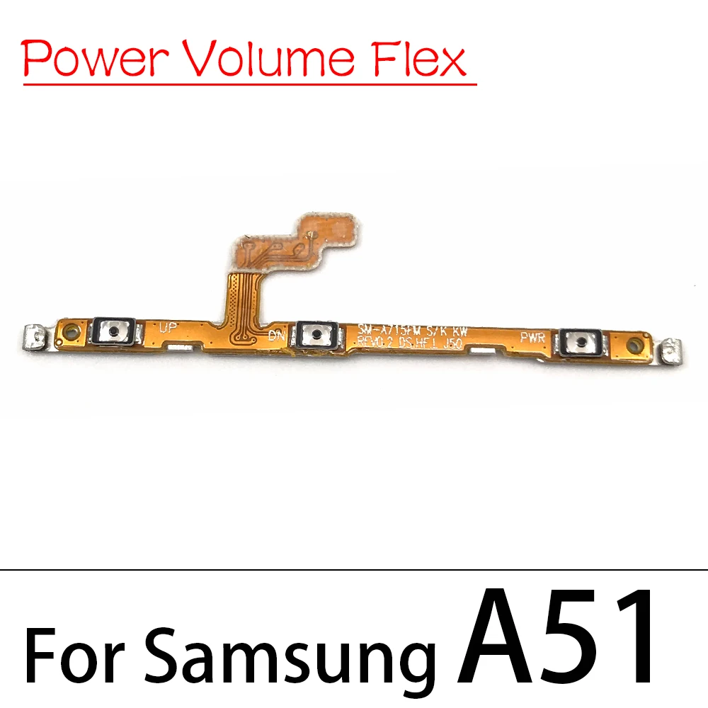 20 шт. Кнопка громкости питания гибкий кабель для Samsung A10 A20 A30 A50 A70 A01 A11 A10s A20s A21s A30s A51
