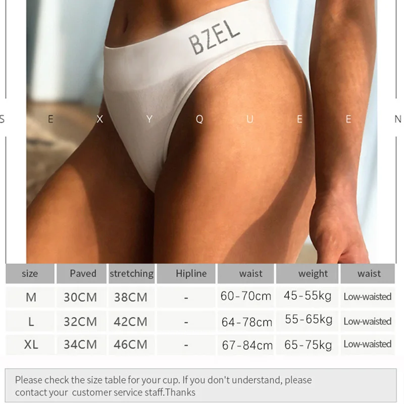 

Poblador Sexy Panties Women's Cotton Thongs Underwear Seamless Sport G-String Mid Waist Female Comfort Underpants Lady Lingerie