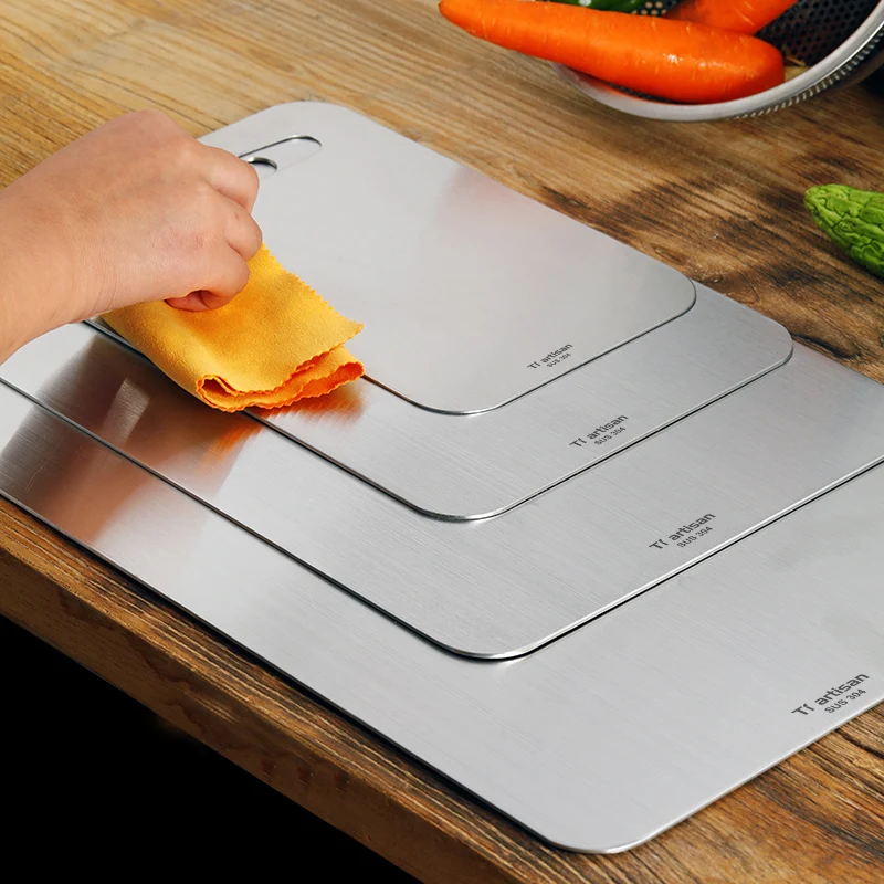 Разделочная доска из нержавеющей стали 304 домашняя пищевая прочная кухонная для