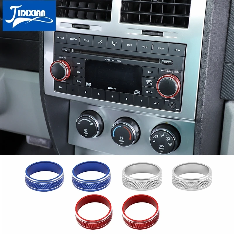 

JIDIXIAN Car CD Switch Knob Decoration Ring Cover for Dodge Nitro 2007 2008 2009 2010 2011 2012 Interior Accessories