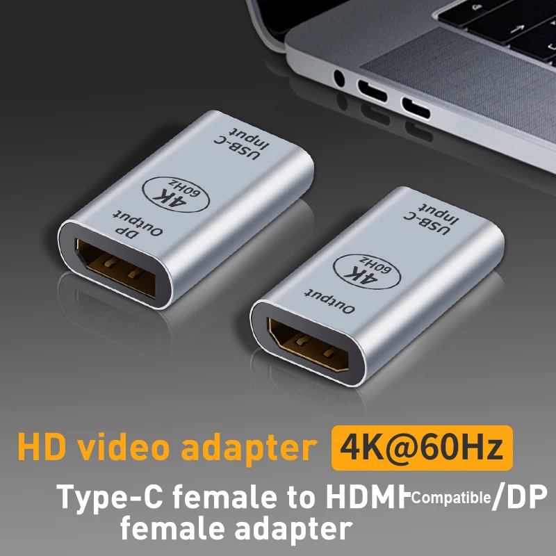 4K Type C к HDMI-совместимый/DP/Mini DP конвертер мама-мама USB HD видео для Macbook Pro адаптер