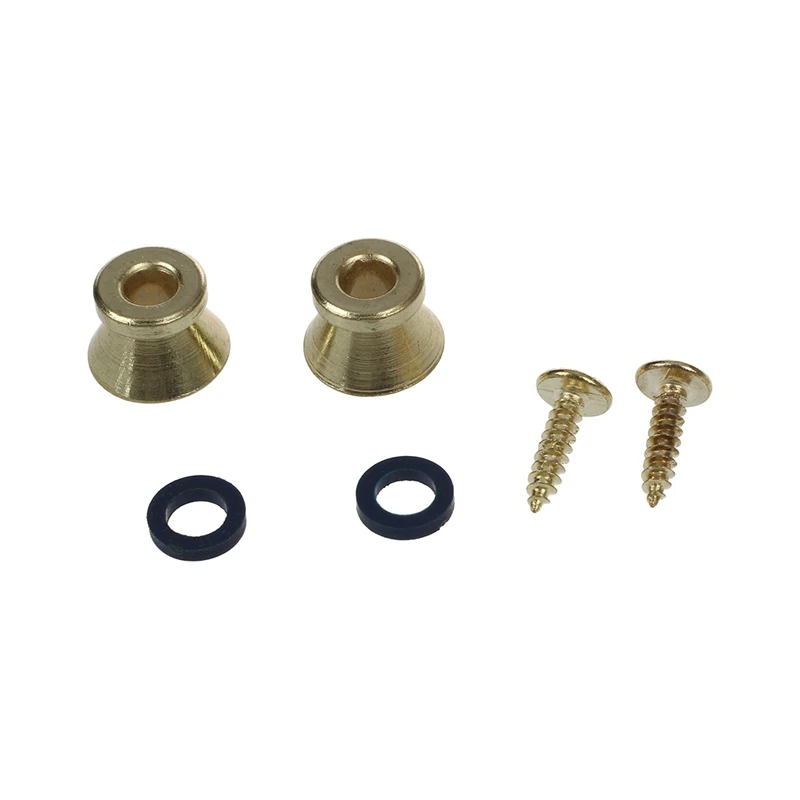 Hot HG-2 x Electric Acoustic Guitar Bass Strap Button Screw Lock Pins Pegs Pads - Gold | Спорт и развлечения