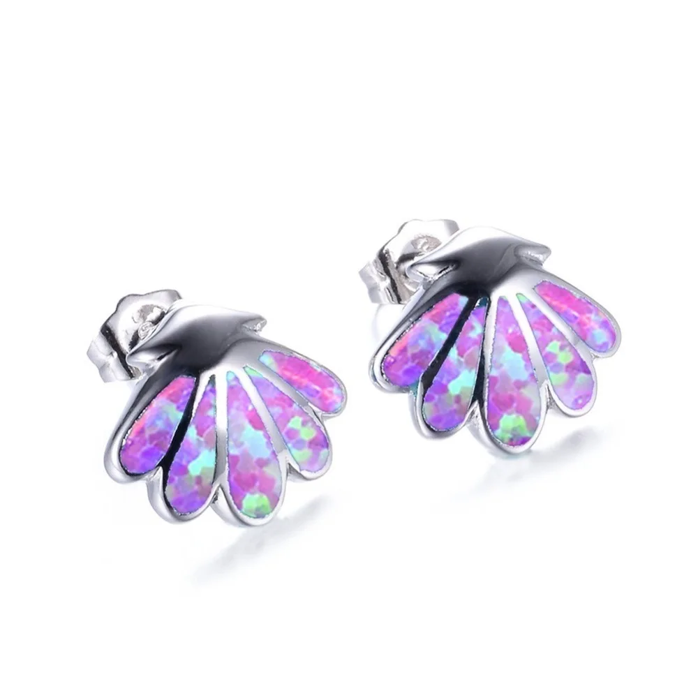 Cute Seashell White/Blue Earrings Fashion Women Wedding Party Stud Jewelry Accessories Valentine''s Day Birthday Gift | Украшения и