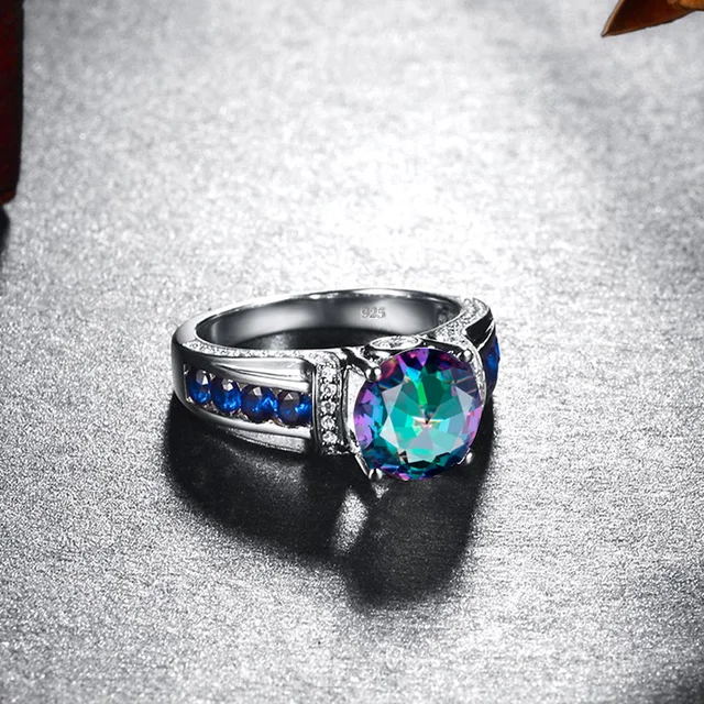 Gemstone Handmade Mystic Rainbow Topaz Ring For Women - Fine Jewelry Vintage Rings 5