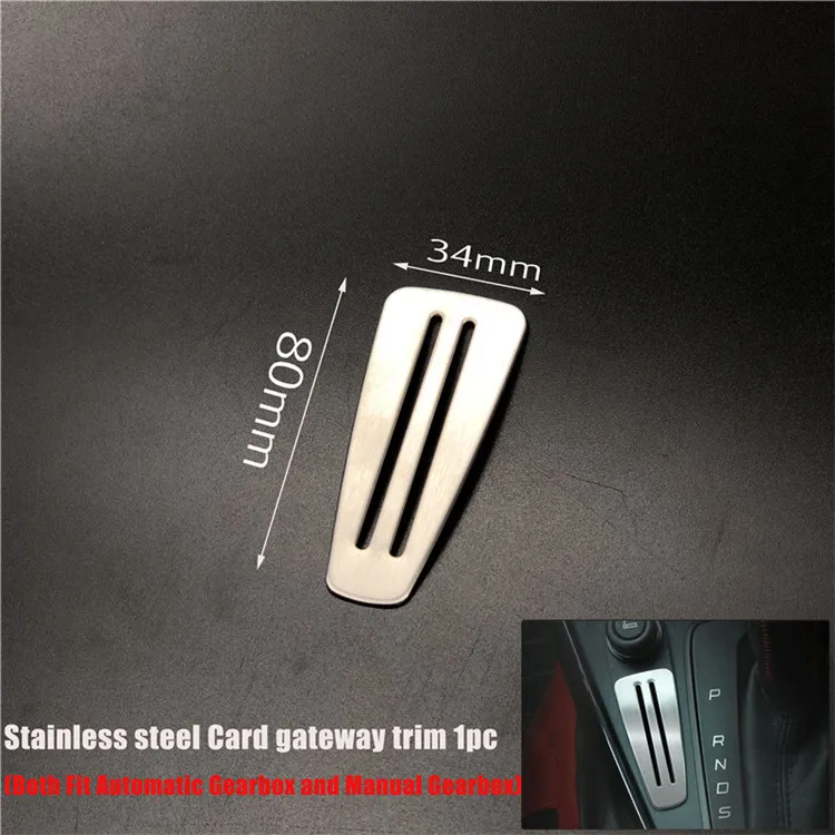 Steel Card gateway Автомобильные аксессуары коробка передач держатель стакана воды панель отделка интерьер клеящаяся рамка для Декорации для Ford Focus 3 mk3 - Название цвета: Steel Card gateway