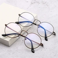 fashion round anti blue glasse unisex optical eyeglasses alloy frame spectacles retro eyewear 6 colors available