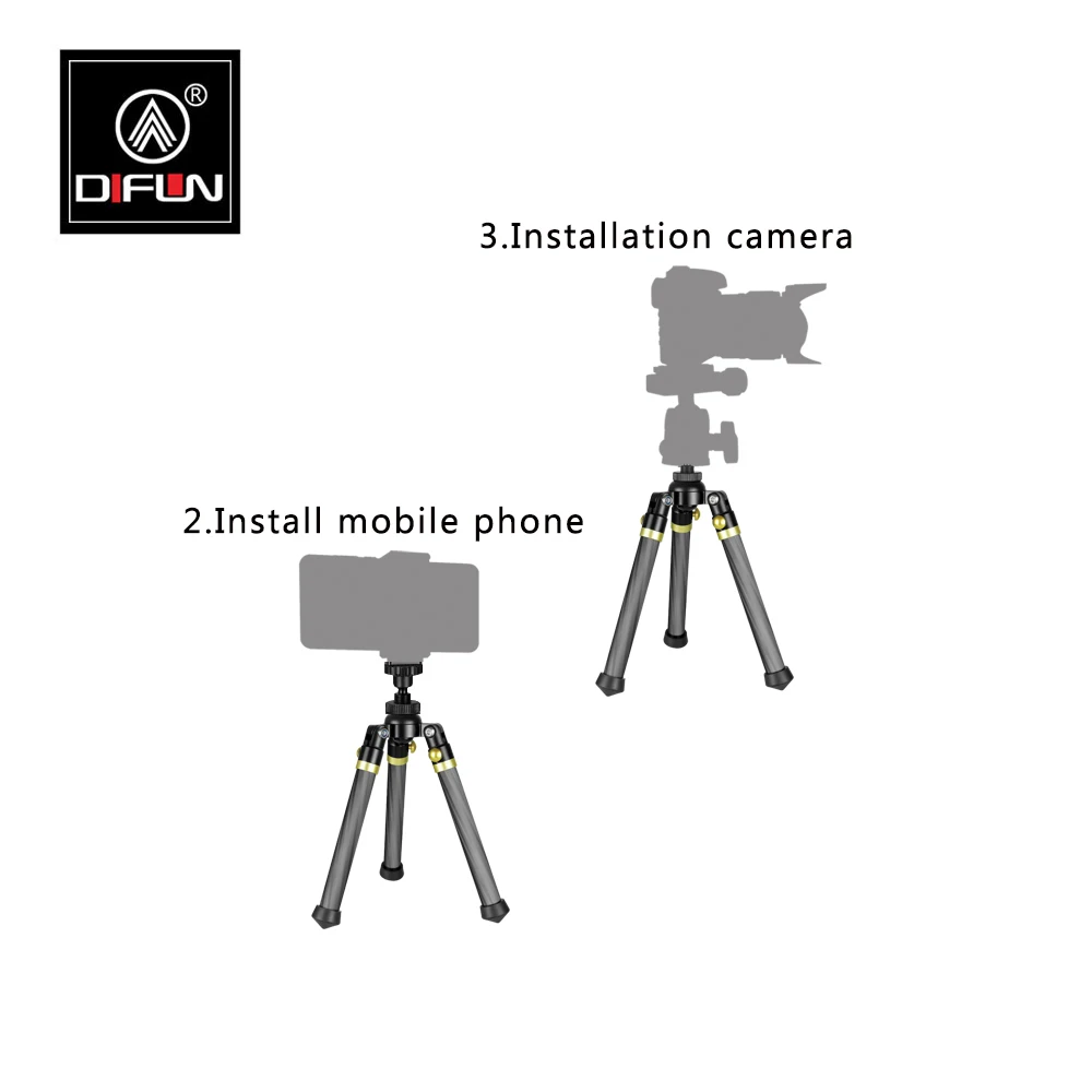 DIFUN X-19C Tripode para Movil Phone Camara Профессиональный штатив 1/4 винт мини монопод опорная