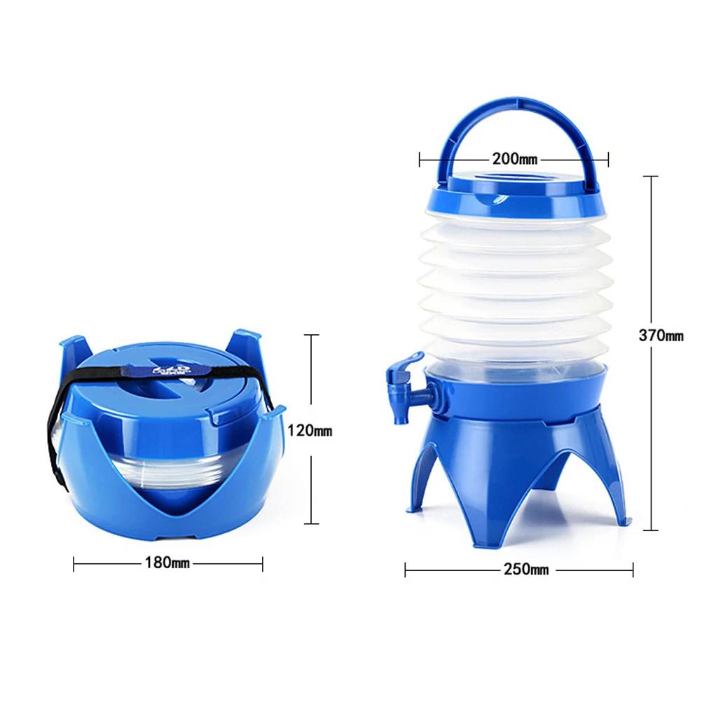 

5L Gallon Collapsible Folding Water Dispenser Portable Food Grade Drinks Container with Tap for Outdoor Camping Hiking Traveling