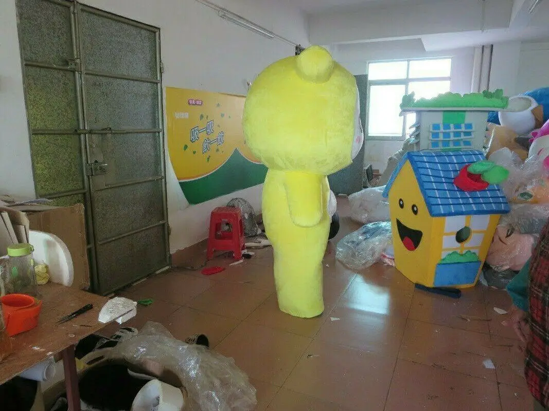 Костюм талисмана с желтым медведем Костюмы для костюмированной вечеринки