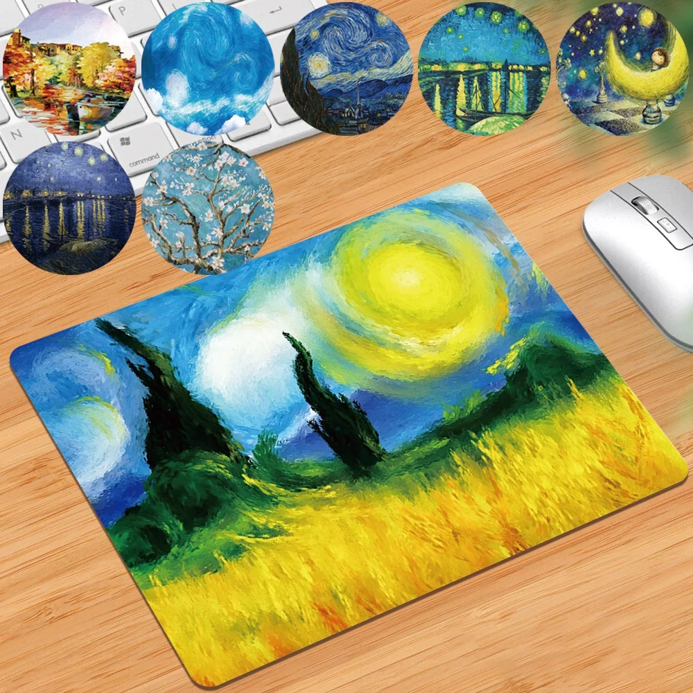 

Mouse Pad Game Gamer Mouse Pad Easy To Clean Anti-slip Waterproof PU Leather Mouse-pad Paint Pattern Game Mouse Mat