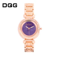 women watches dqg luxury fashion brand ladies wristwatches with rose gold mesh band simple woman clock gifts