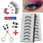 Видимый 8 шт. 3D 4 магнита Магнитный ресницы ручной работы макияж кисть из меха норки Faux Cils Magntique натуральный удлинитель ресниц с помощью пинцета