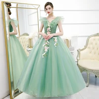 quinceanera dress 2022 new elegant v neck party prom ball gown sweet flower vintage quinceanera dresses plus size