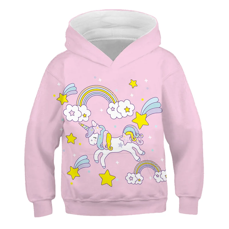 

3D Unicorn Hoodies For Teen Girls Autumn Kids Baby Girls Cartoon Sweatshirt Toddler Girls Clothes Children Long Sleeve Party Top
