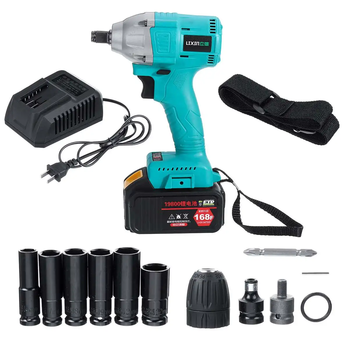 

168VF 460N.m Cordless Electric Brushless Impact Wrench With Rechargeable Battery Impact Drill Brushless LED Light Power Tools