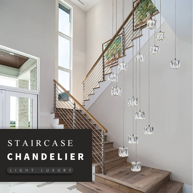 Современная хрустальная люстра роскошный дизайн в виде Куба лампа для гостиной