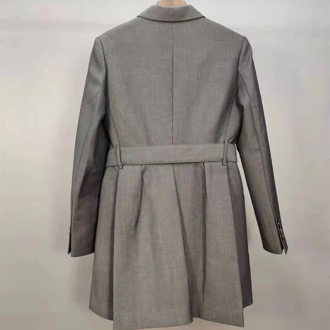 

2021 New Strap Draw Back All-match Lapel Lrregular Woman Casual Jacket Suit Coat