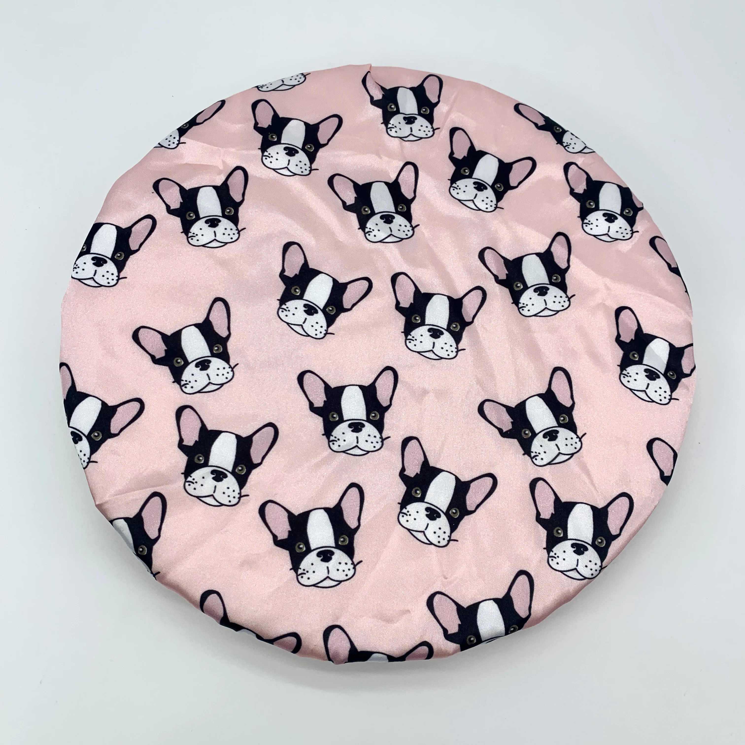 

Digital Printed polyester satin fabric double layer dogs shower caps 1 size fit all