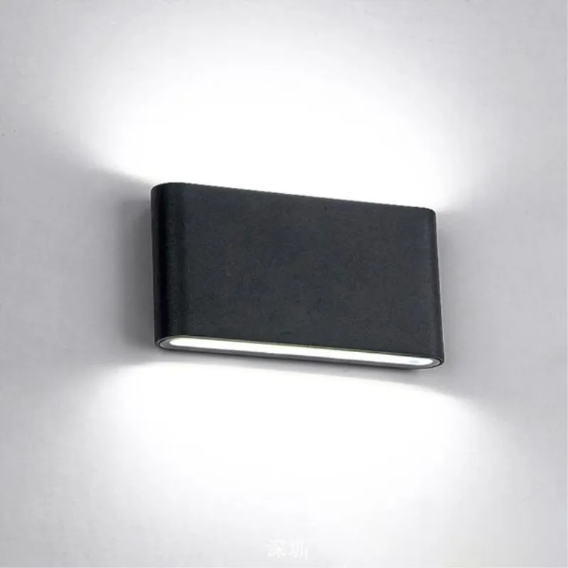 

Lampara LED de pared para exteriores, moderna y resistente al agua, de 12W, IP65, luz de aluminio arriba y abajo, aplique de