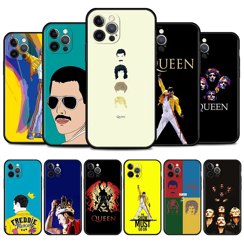 

Freddie Mercury Queen Band Cell Phone Case for iPhone 11 Pro 12 13 Mini XR X 7 8 6 6S Plus XS Max 5 5S SE Mobile Phones Cover