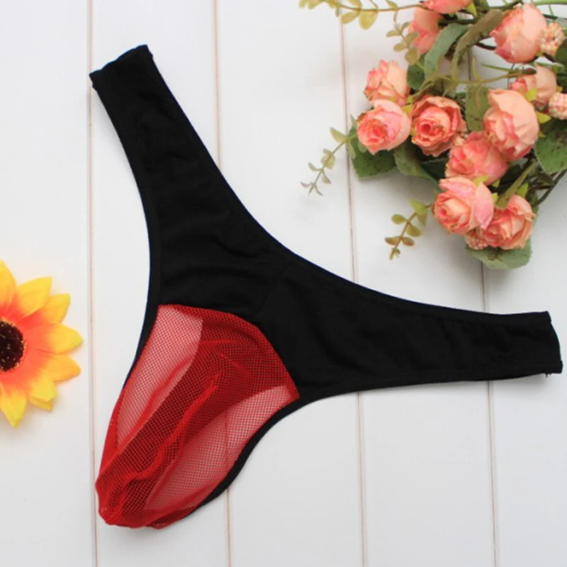

Men Pouch Thongs See-Through 2021 New Male Mesh Thongs Briefs G String Homme Lovers Valentine's Day Gifts Sexy Bikini Underwear