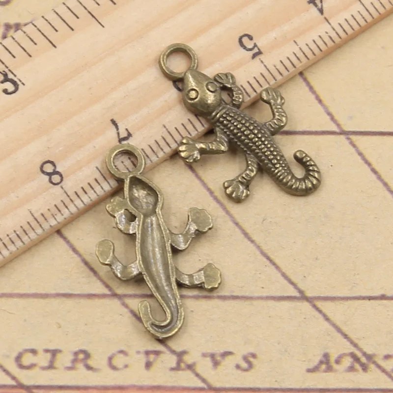 30 шт. подвески Gecko Ящерица 25x15 мм тибетские бронзовые серебряные антикварные