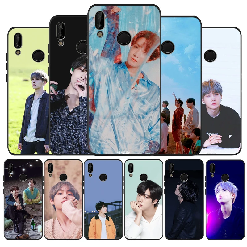 Черный мягкий чехол для телефона KPOP Jin SUGA j-hope RM Jimin V JungKook Huawei P40 P30 P20 P10 P9 Lite Pro 2019 P smart