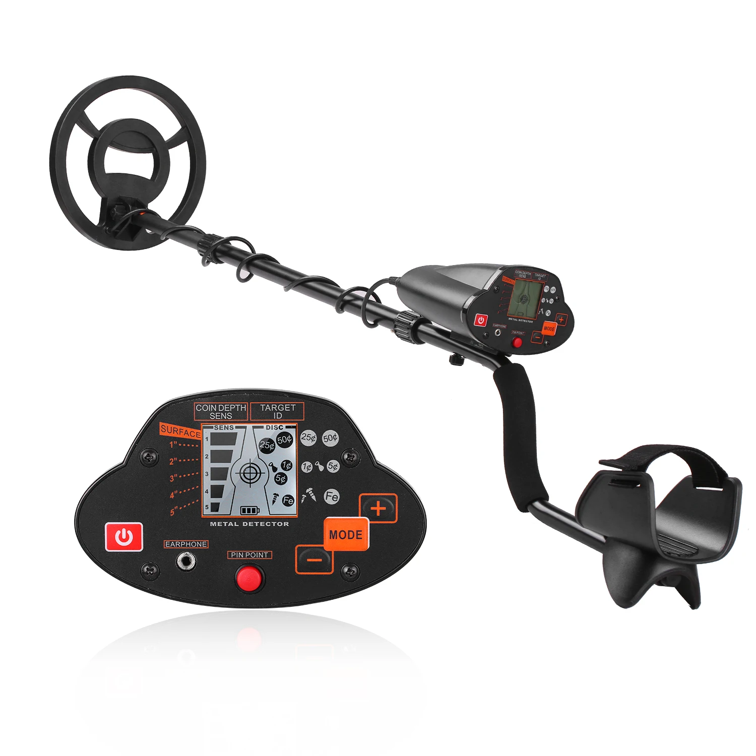 

Metal Detector Underground Metal Finder Gold Detector Treasure Hunter Gold Seeker with LCD Display with Headphone