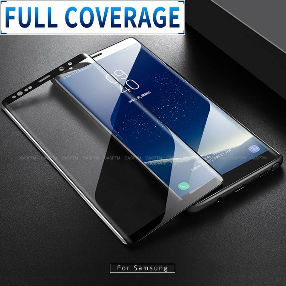 3D Curved Edge Full Cover Tempered Glass For Samsung Galaxy S9 Plus Note 8 S8 Plus S8 S7 Protective Glass Protective Film Coque