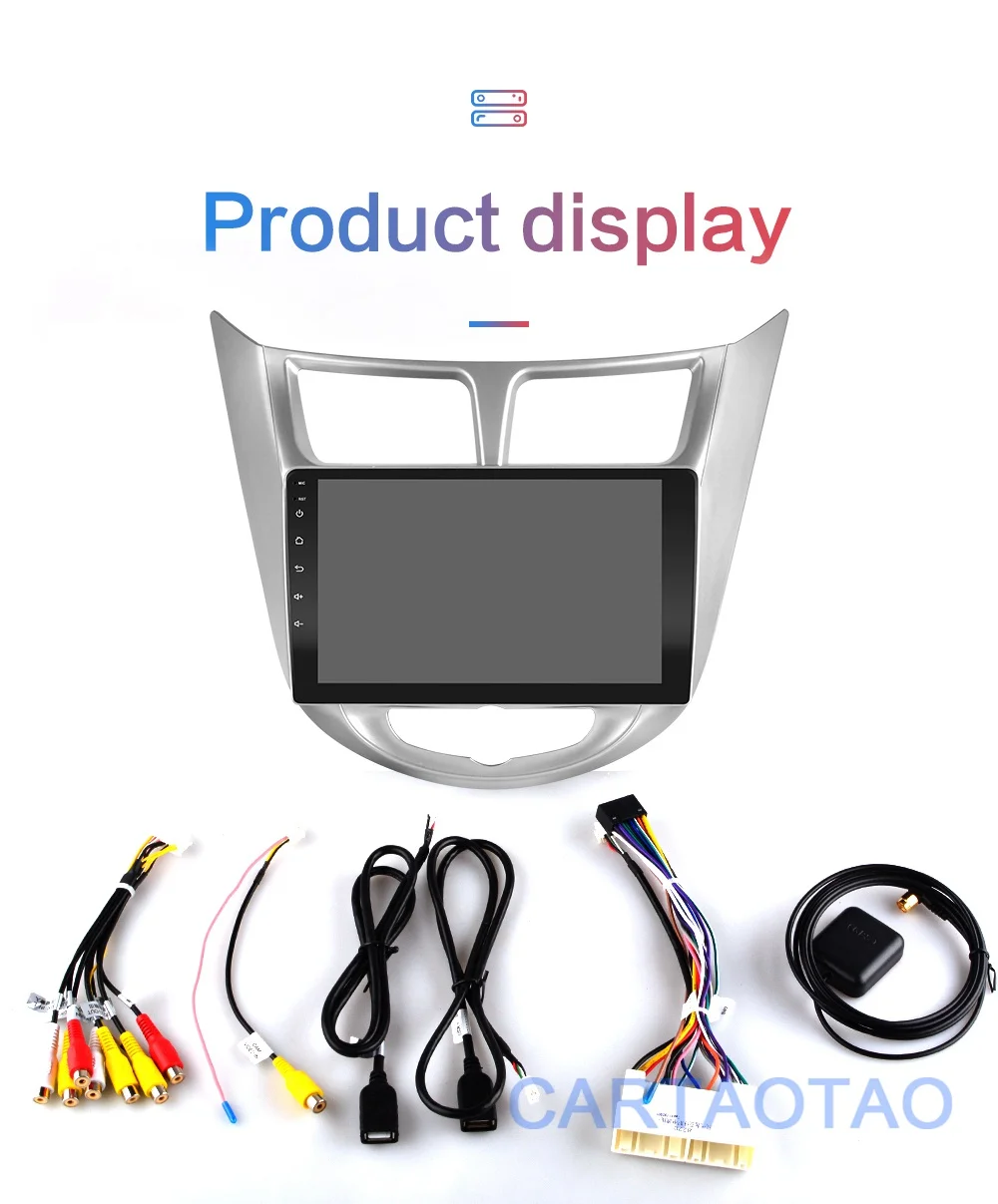 9 ''2 din Android 8,1 автомобильный dvd-плеер для современного Solaris accent Verna 2011- радио рекордер Gps wifi usb DAB+ аудио