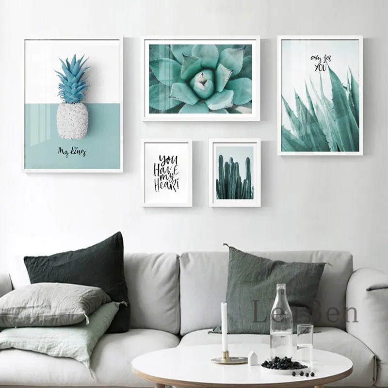 

Healthy Green Plant Poster Cactus Aloe And Succulents Wall Art Canvas Painting Posters And Prints Wall Pictures Home Decor