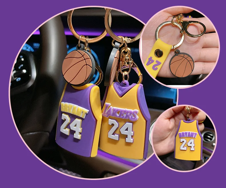 

DIY Cartoon Basketball Jersey Keychain for Boy Backpack Car Key Chain Pendant Valentine's Day Gift Wholesale New Chains Jewelry
