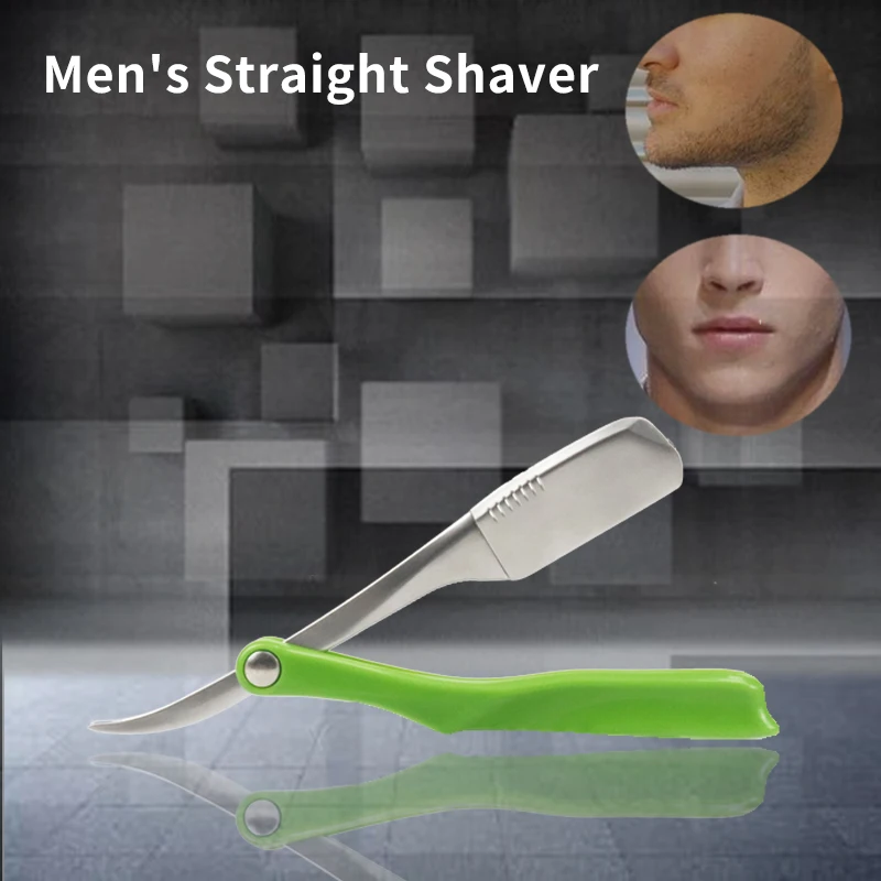 

New Green Stainless Steel Shaving Knife Face Hair Beard Remover Shavette Razor Blades Single Edge Barber Tools