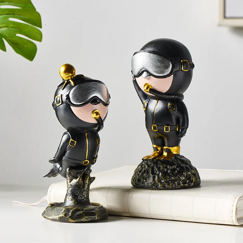 

Скандинавская полимерная креативная Статуэтка дайвера, магазин поделок, стол, Мультяшные аксессуары для украшения дома, милый персонаж, по...