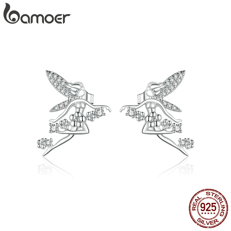 Женские серьги гвоздики bamoer из серебра 925 пробы с цветком эльфа новая мода 2020