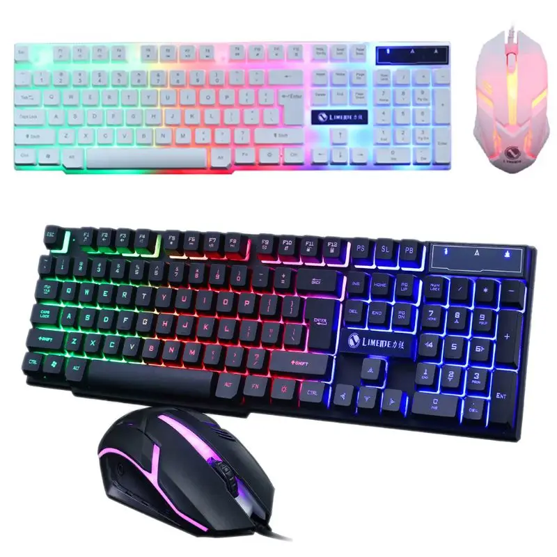 

Gaming Keyboard and Wired Mouse Combo Set LED Light Backlight for Computer PC