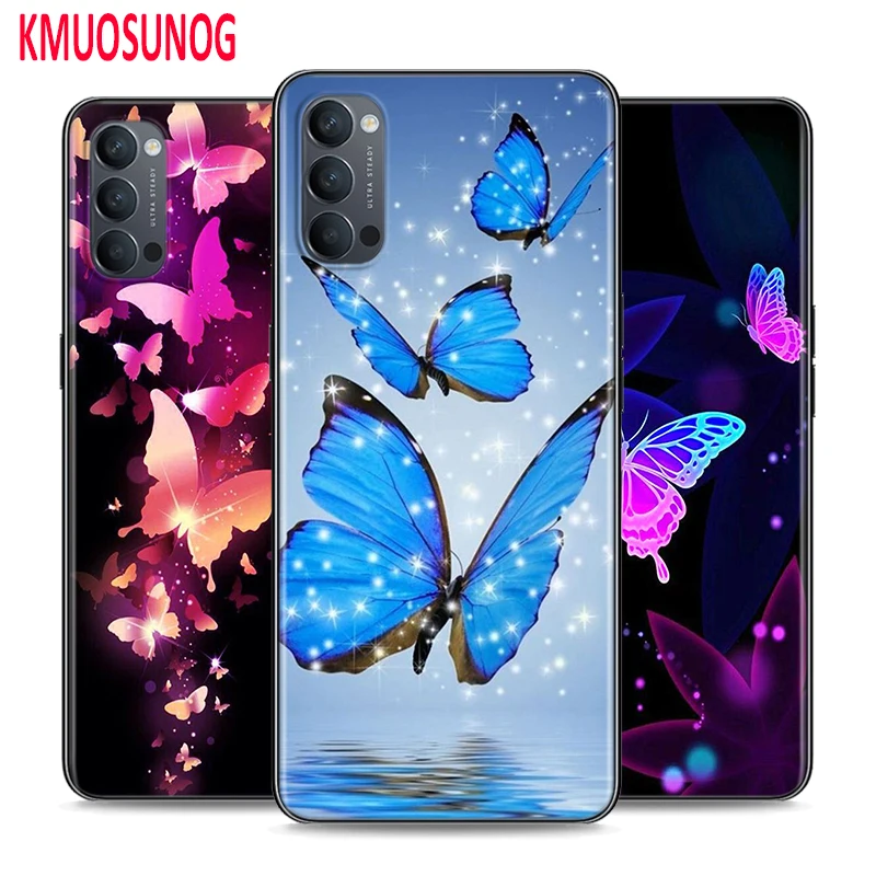 

Silicone Cover Butterflies on Flowers for OPPO Reno 4 3 Pro 10X Zoom 2 Z F ACE X2 Pro 5G A5 A9 2020 Phone Case